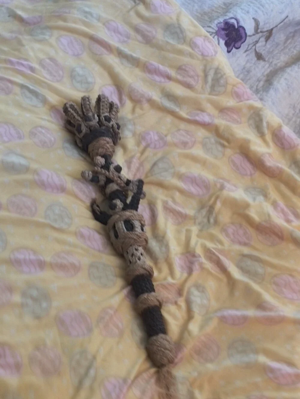 Handcrafted Macramé Tassel Doorbell Pull - Brown & Tan
